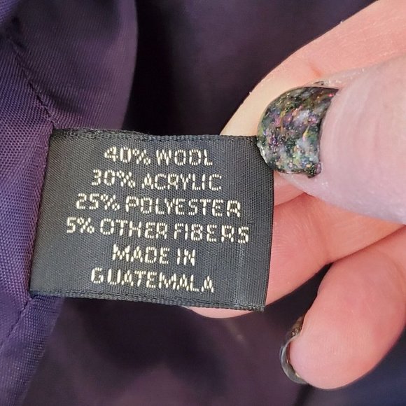 90s Boyfriend Blazer Navy Blue Striped  Wool Blend‎ Preppy Sz Small - Picture 10 of 11